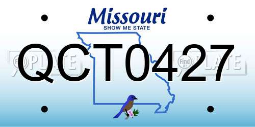 QCT0427 Missouri License Plate