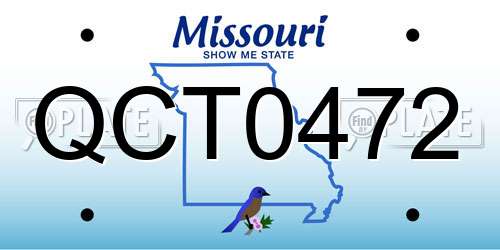QCT0472 Missouri License Plate