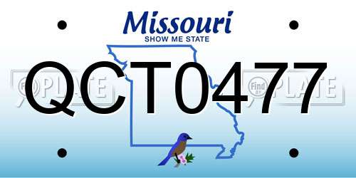QCT0477 Missouri License Plate