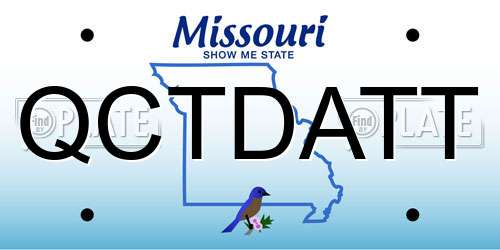 QCTDATT Missouri License Plate