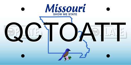 QCTOATT Missouri License Plate