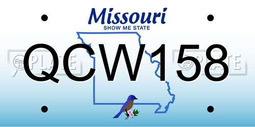 QCW158 Missouri License Plate