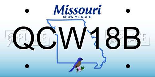 QCW18B Missouri License Plate
