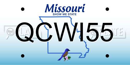 QCWI55 Missouri License Plate