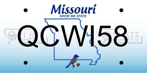 QCWI58 Missouri License Plate