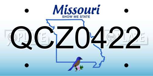 QCZ0422 Missouri License Plate