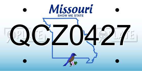 QCZ0427 Missouri License Plate