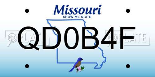 QD0B4F Missouri License Plate