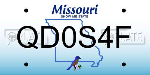 QD0S4F Missouri License Plate