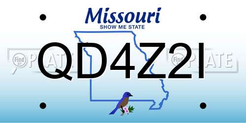 QD4Z2I Missouri License Plate