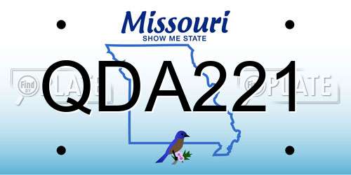 QDA221 Missouri License Plate