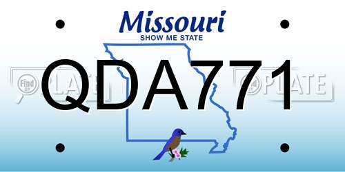 QDA771 Missouri License Plate