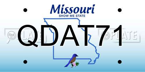 QDAT71 Missouri License Plate