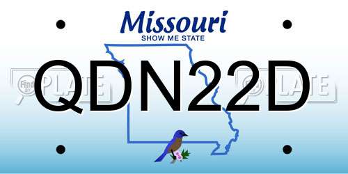 QDN22D Missouri License Plate