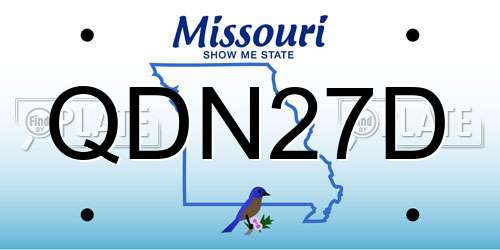 QDN27D Missouri License Plate