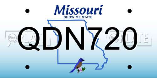 QDN720 Missouri License Plate