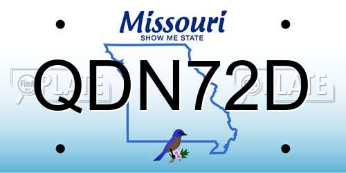 QDN72D Missouri License Plate