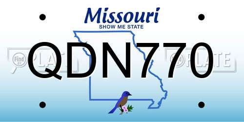 QDN770 Missouri License Plate