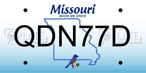 QDN77D Missouri License Plate
