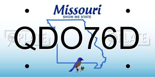 QDO76D Missouri License Plate