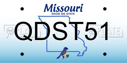 QDST51 Missouri License Plate