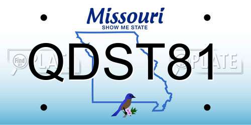 QDST81 Missouri License Plate