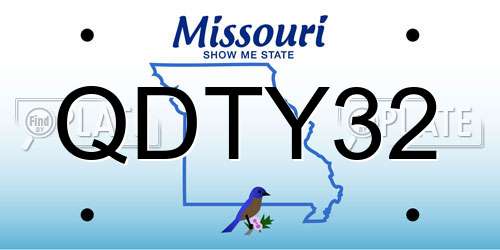 QDTY32 Missouri License Plate