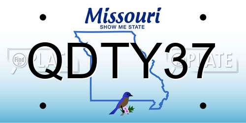 QDTY37 Missouri License Plate