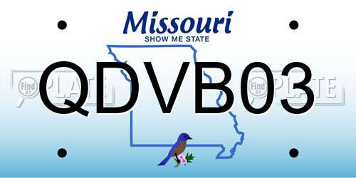 QDVB03 Missouri License Plate