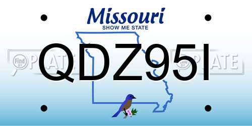 QDZ95I Missouri License Plate