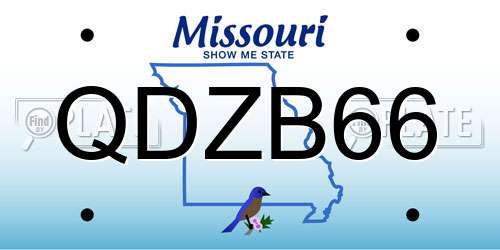 QDZB66 Missouri License Plate