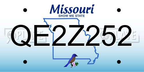QE2Z252 Missouri License Plate