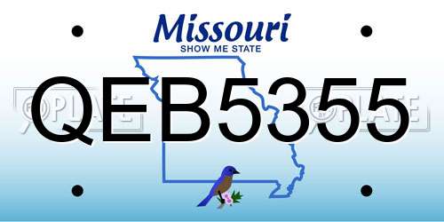 QEB5355 Missouri License Plate
