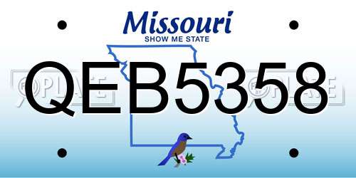 QEB5358 Missouri License Plate