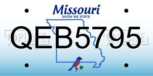 QEB5795 Missouri License Plate