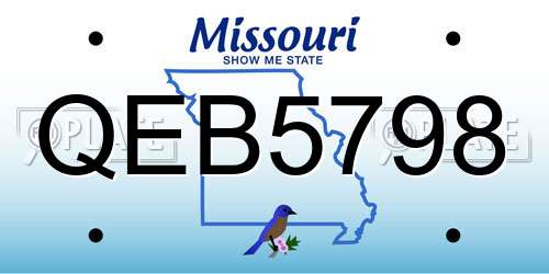 QEB5798 Missouri License Plate