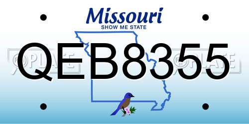 QEB8355 Missouri License Plate