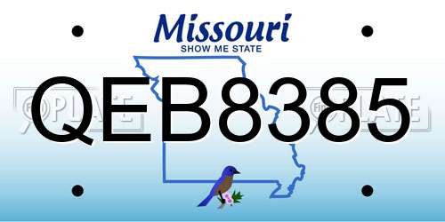 QEB8385 Missouri License Plate