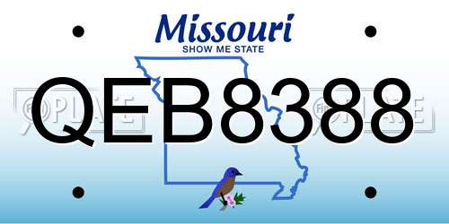 QEB8388 Missouri License Plate