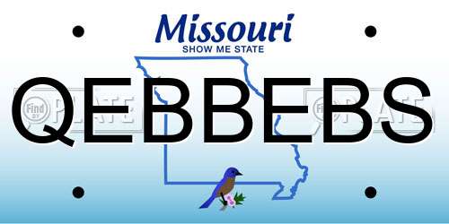 QEBBEBS Missouri License Plate