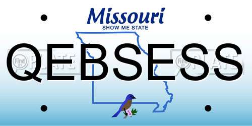 QEBSESS Missouri License Plate