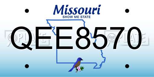 QEE8570 Missouri License Plate