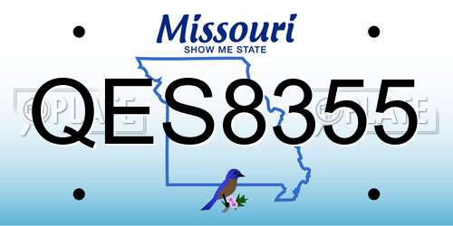 QES8355 Missouri License Plate