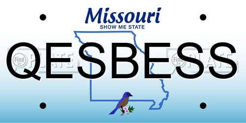 QESBESS Missouri License Plate
