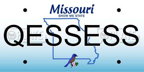QESSESS Missouri License Plate