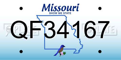 QF34167 Missouri License Plate