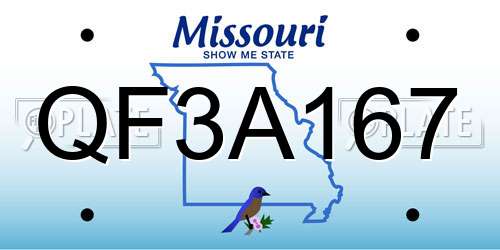 QF3A167 Missouri License Plate