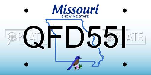 QFD55I Missouri License Plate
