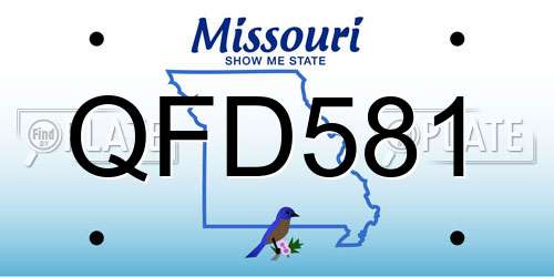 QFD581 Missouri License Plate