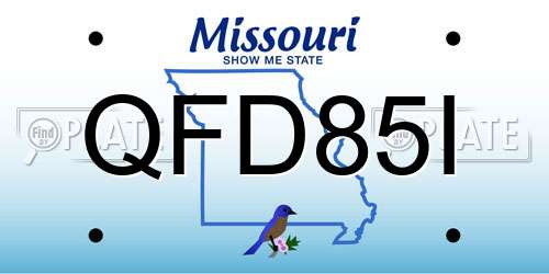 QFD85I Missouri License Plate